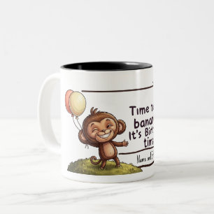 Custom Name Cute Monkey Boys Birthday Mug