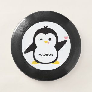 Custom name cute penguin Wham-O frisbee