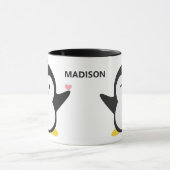 Custom name cute penguins mugs (Center)