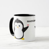 Custom name cute penguins mugs (Front Left)