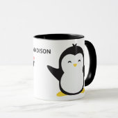 Custom name cute penguins mugs (Front Right)