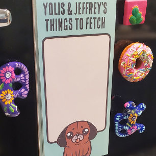 Custom Name Cute Puggle Things To Fetch  Magnetic Notepad