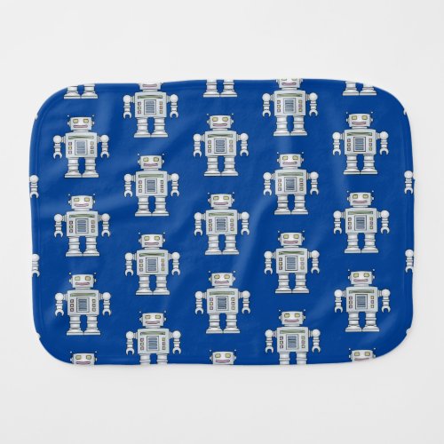 Custom name cute robot toy burp cloth for new baby