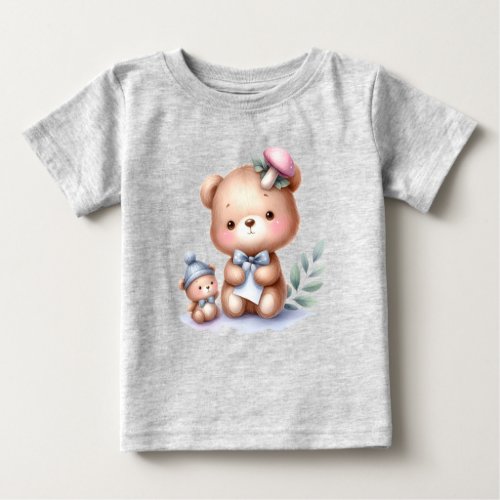 Custom Name Cute Teddy Bear Animal Art Baby T_Shirt