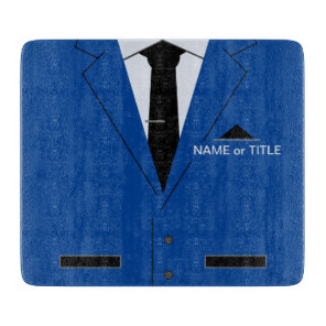 Custom Name Cutting Board Gift wiyh Blue Suit