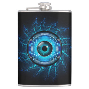 Custom Name Cyber Circuit Eye Flask
