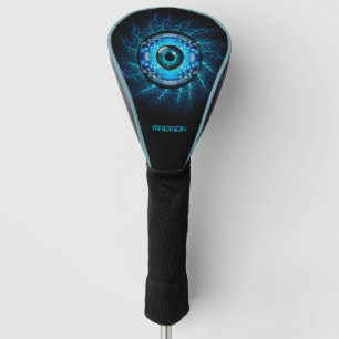 Custom Name Cyber Circuit Eye Golf Head Cover