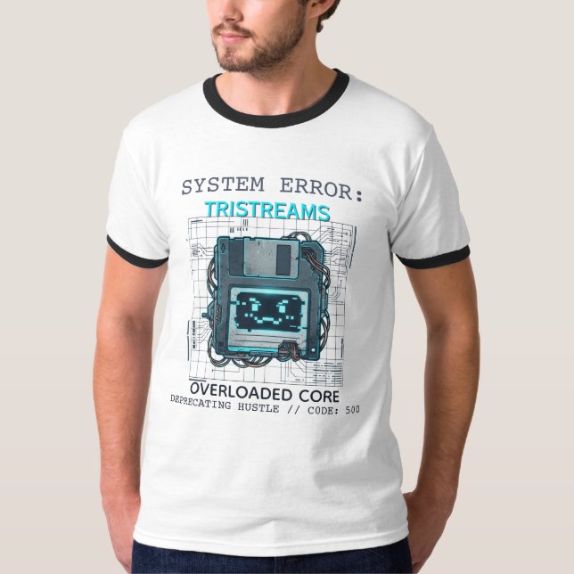 Custom Name Cyberpunk Tech Error Tee T-Shirt (Front)