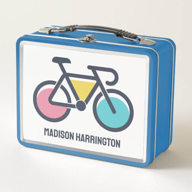 Custom Name Cycling Metal Lunch Box (Front)