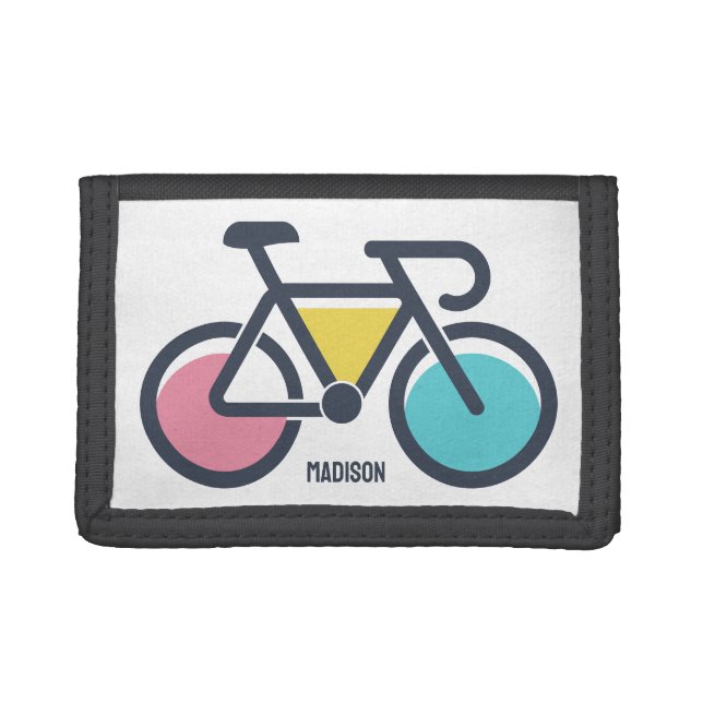 Custom Name Cycling Trifold Wallet (Front)