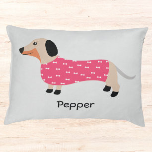 Custom Name Dachshund Dog Cute Funny Pink Pet Bed