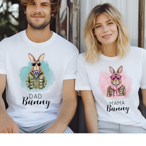 Custom Name Dad Bunny Matching Family Group T_Shirt