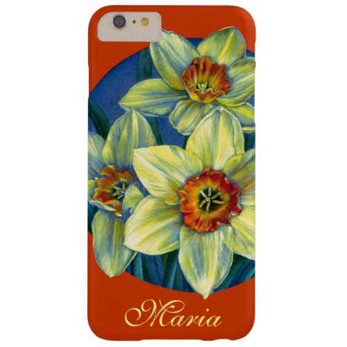 Custom name Daffodils art orange case