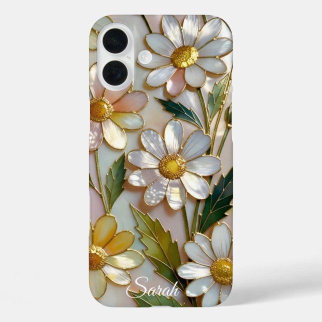 Custom Name Daisy Flower Phone Case Soft Floral (Back)