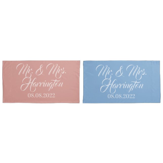Custom name, date & color pillowcases (Front-Set)