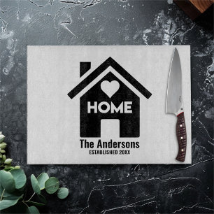 Custom Name & Date Housewarming Home Cutting Board