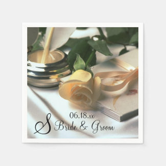 Custom Name Date Monogram Wedding Invitation Napki Napkins