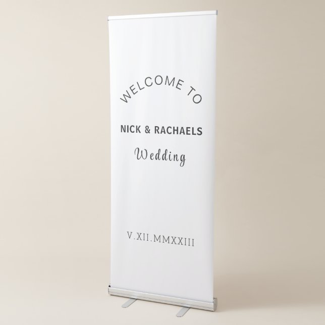 Custom Name Date Picture Wedding Pull Up Design Retractable Banner (3/4)