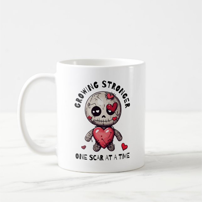 Custom Name Date Voodoo Doll Scar  Coffee Mug (Left)