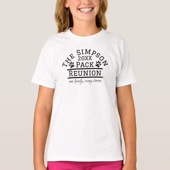 Custom Name Date Wolf Pack Reunion  T-Shirt (Front)