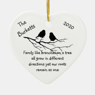 Custom Name Dated Christmas Family Quote Ceramic Ornament