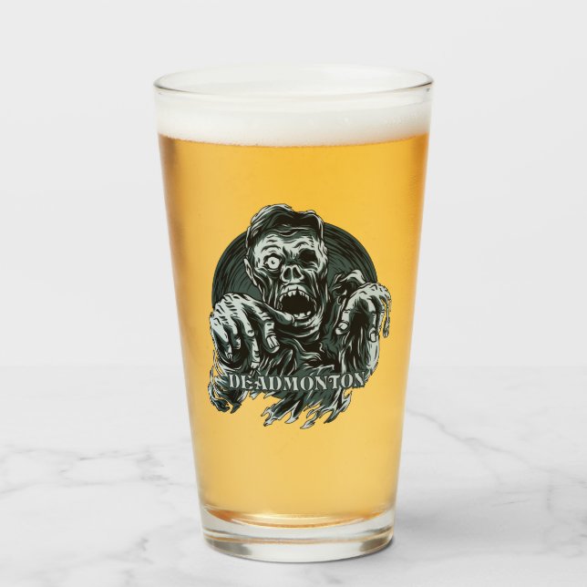 Custom name DEADMONTON pint glass (Front Filled)