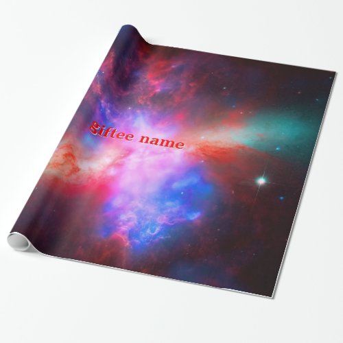 Custom Name Deep Space Phenomena Cigar Galaxy Wrapping Paper