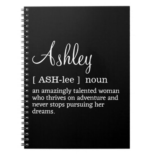 Custom Name Definition For Women Girl Birthday  Notebook