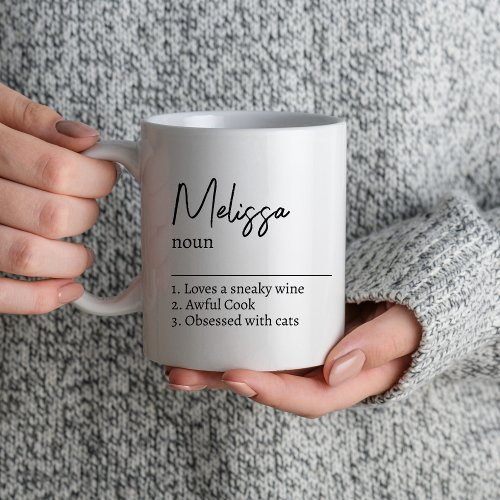 Custom Name Definition Gift For Mum Friend Bestie Coffee Mug