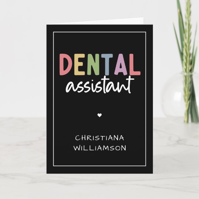 Custom Name Dental Assistant Gift Card (Front)