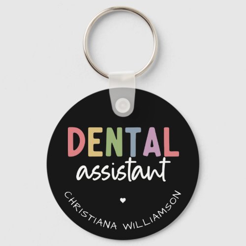 Custom Name Dental Assistant Gift Keychain