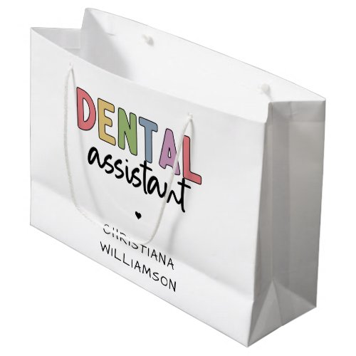 Custom Name Dental Assistant Gift Large Gift Bag