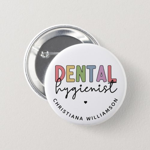 Custom Name Dental Hygienist RDH Gifts Button
