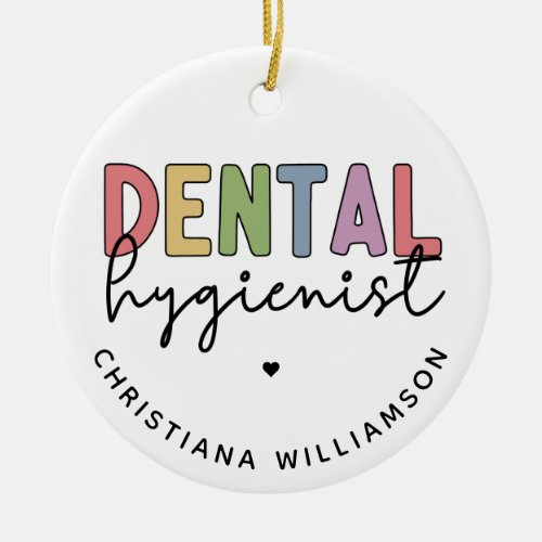 Custom Name Dental Hygienist RDH Gifts Ceramic Ornament