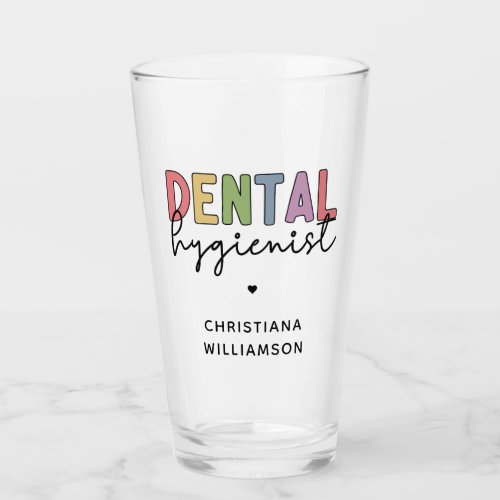 Custom Name Dental Hygienist RDH Gifts Glass