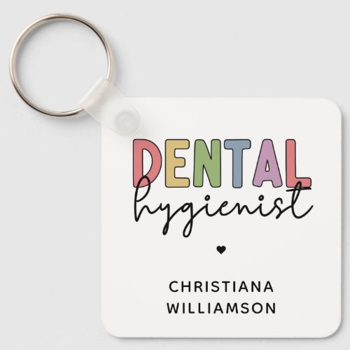 Custom Name Dental Hygienist RDH Gifts Keychain