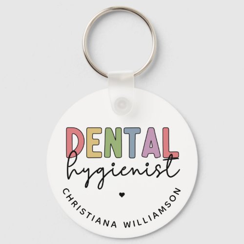 Custom Name Dental Hygienist RDH Gifts Keychain