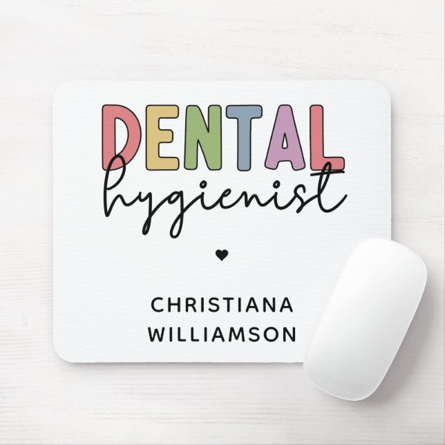 Custom Name Dental Hygienist RDH Gifts Mouse Pad (With Mouse)