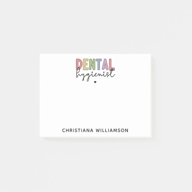 Custom Name Dental Hygienist RDH Gifts Post-it Notes (Front)