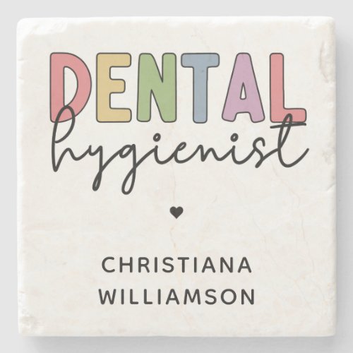 Custom Name Dental Hygienist RDH Gifts Stone Coaster