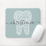Custom Name Dental Leopard Print Tooth Mouse Pad<br><div class="desc">Custom Name Dental Leopard Print Tooth Pesonalized Gifts!</div>