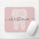 Custom Name Dental Leopard Print Tooth Mouse Pad<br><div class="desc">Custom Name Dental Leopard Print Tooth Pesonalized Gifts!</div>