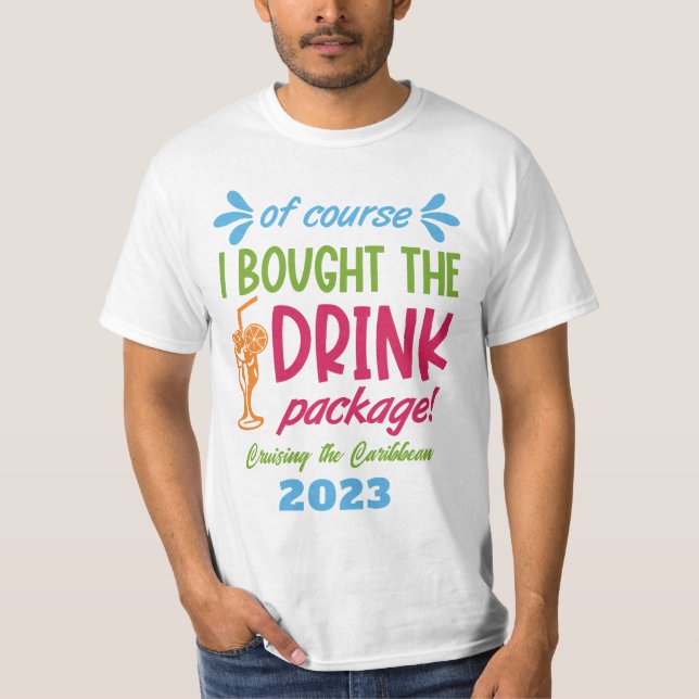 Custom Name, Destination & Year Cruise Drinks T-Shirt (Front)
