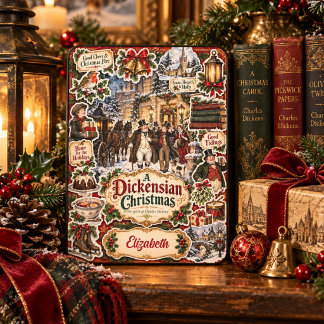 Custom Name Dickensian Christmas Vintage Holiday Kindle Cover