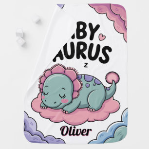Custom Name Dinosaur Babysaurus Baby Blanket