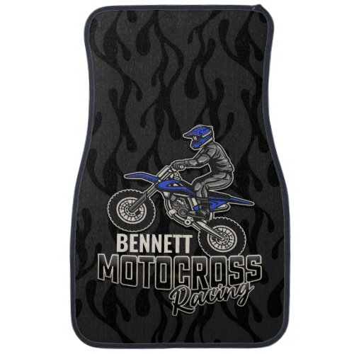 Custom NAME Dirt Bike Rider Motocross Racing Car Floor Mat