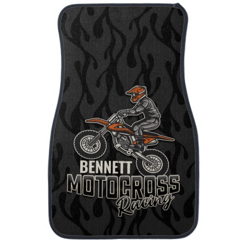 Custom NAME Dirt Bike Rider Motocross Racing  Car Floor Mat