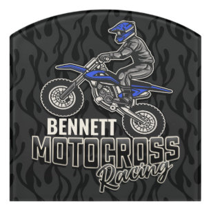 Custom NAME Dirt Bike Rider Motocross Racing Door Sign