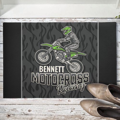 Custom NAME Dirt Bike Rider Motocross Racing Doormat