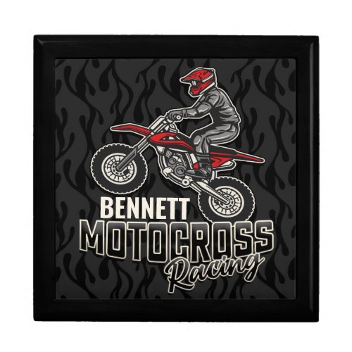 Custom NAME Dirt Bike Rider Motocross Racing Gift Box